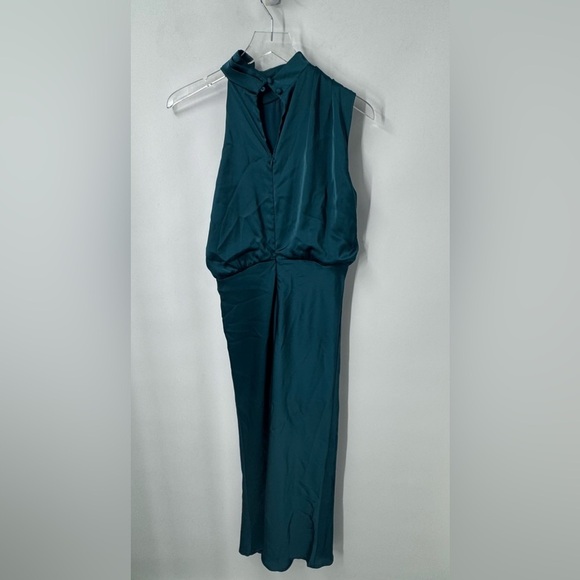 PETAL & PUP ANABELLE HALTER NECK MIDI DRESS - TEAL M B3277 - Picture 9 of 9